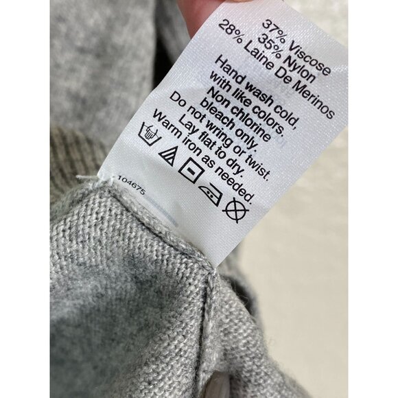 J.Crew Merino wool Blend Gray Colorblock Sweater Women Size Medium Cozy capsule - Picture 7 of 14
